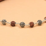 Rudraksha With Flower Silver Beads Mala