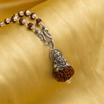 Hanuman Ji Silver Pendant with 11 Mukhi Nepali Rudraksha
