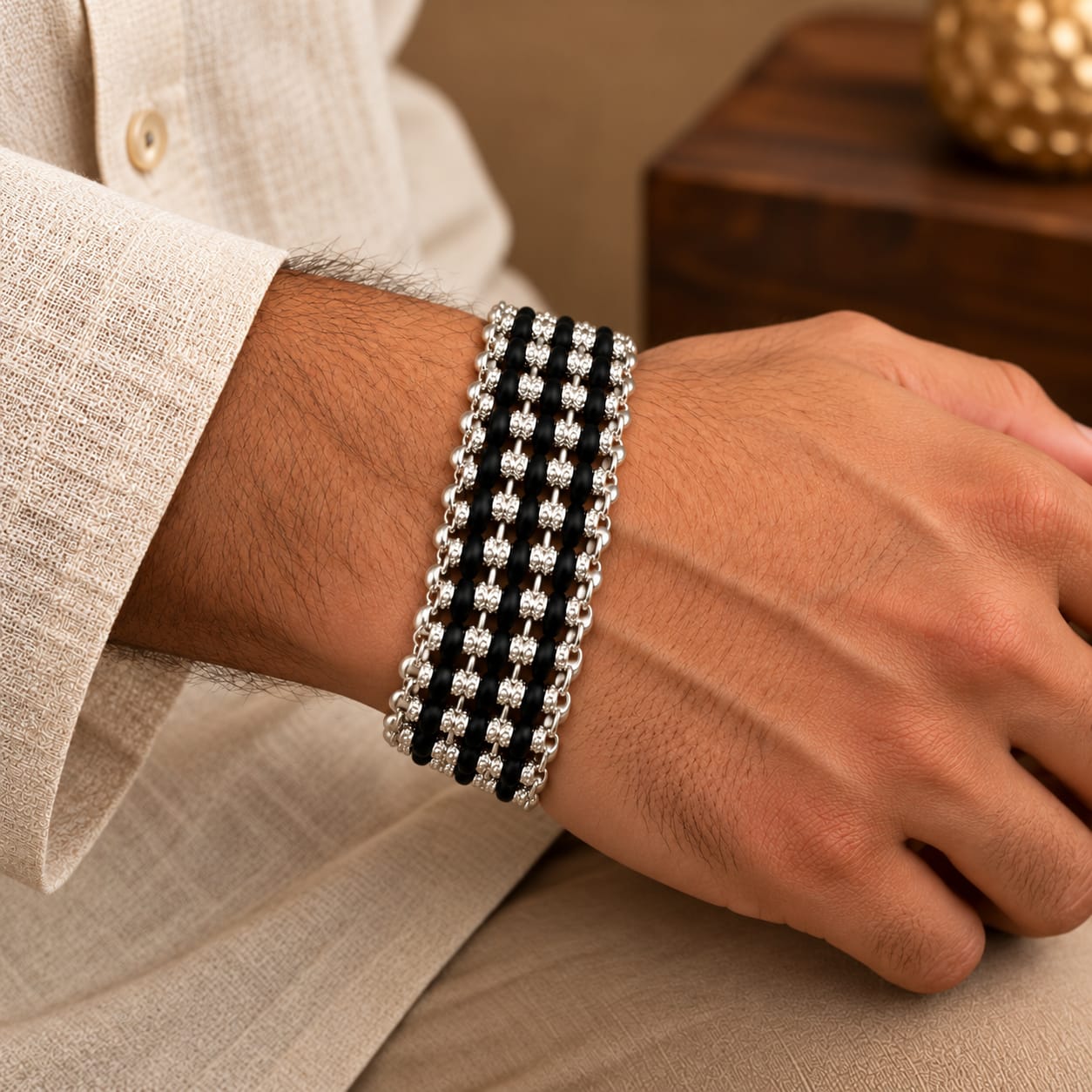 Karungali Three Line  Bracelet