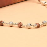 Rudraksha With CNC Silver Beads Spiritual Mala