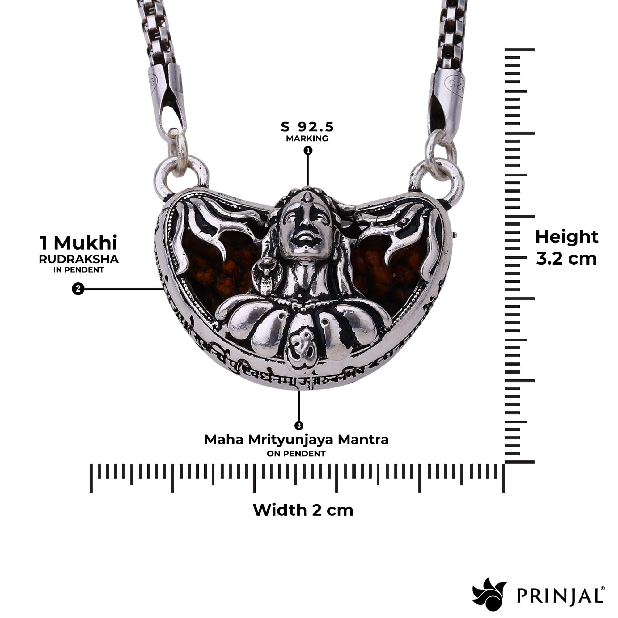 1 Mukhi Rudraksha with Adiyogi Silver Cap Pendant