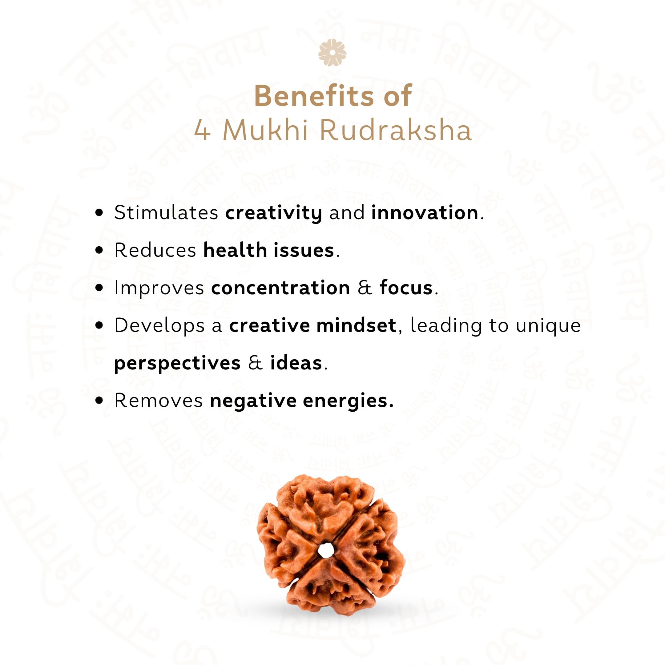 Benefits of 4 Mukhi Rudraksha 
