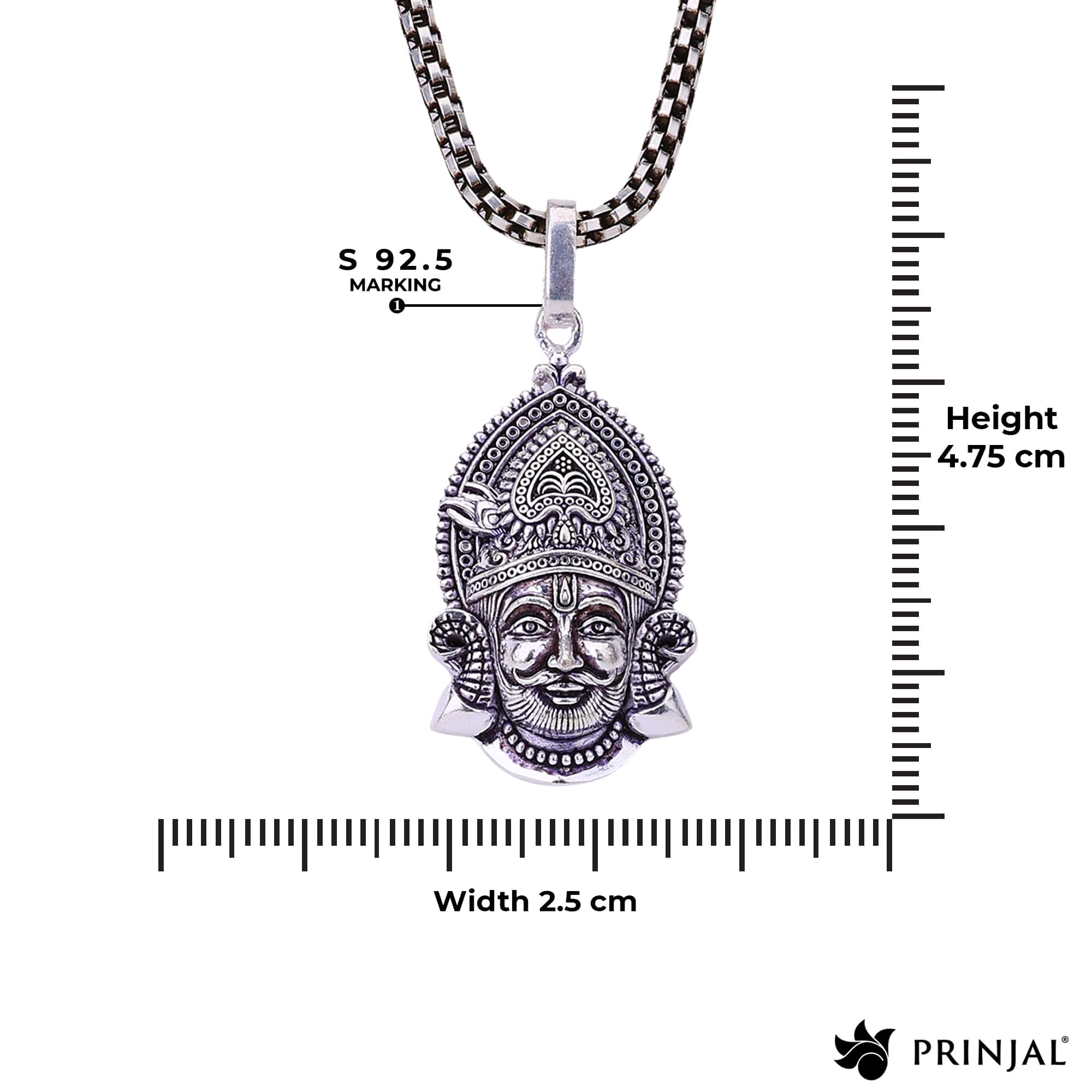Khatu Shyam Baba Silver Pendant