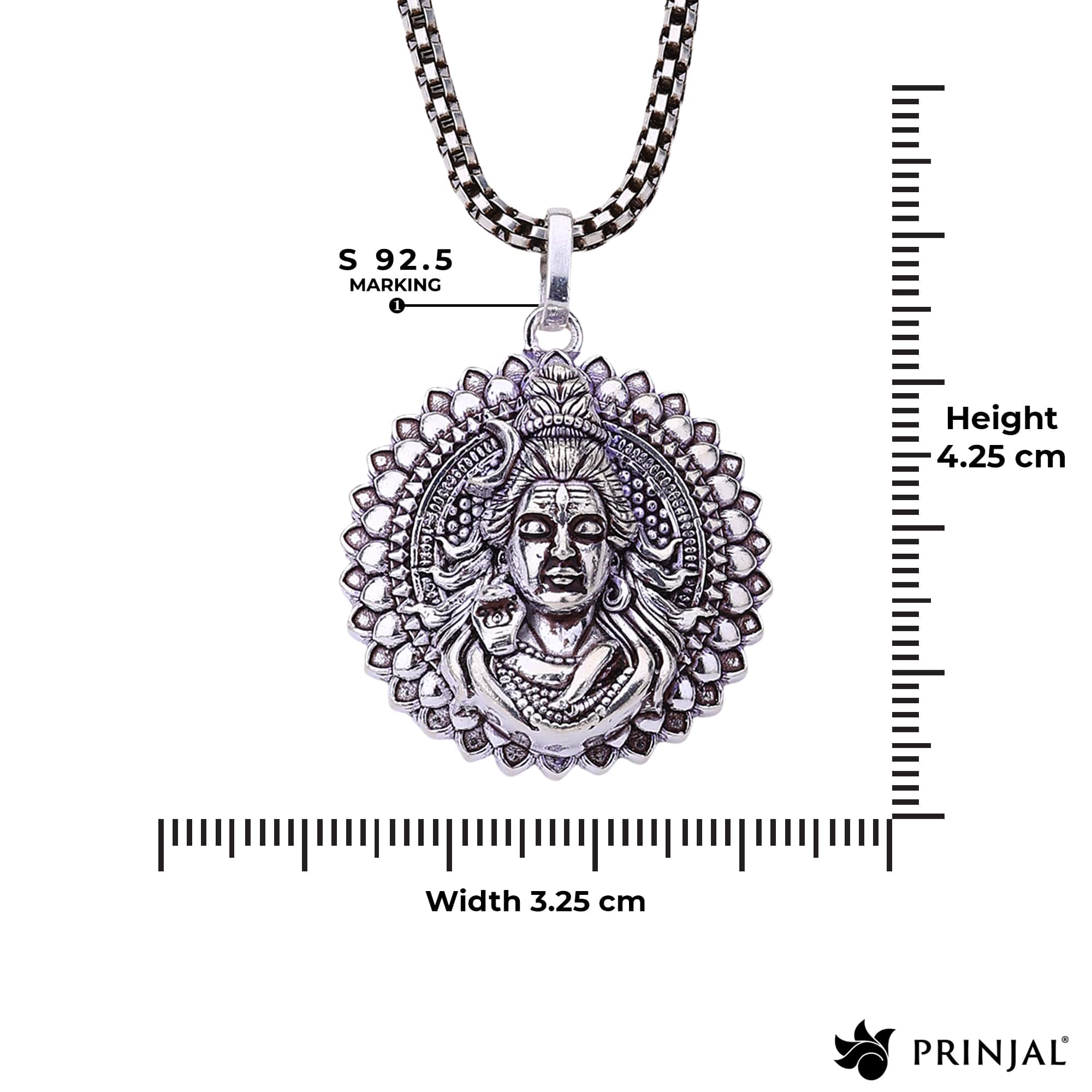 Lord Shankar Silver Pendant