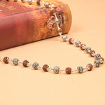 Rudraksha With Om Namah Shivay Pure Silver Beads Mala