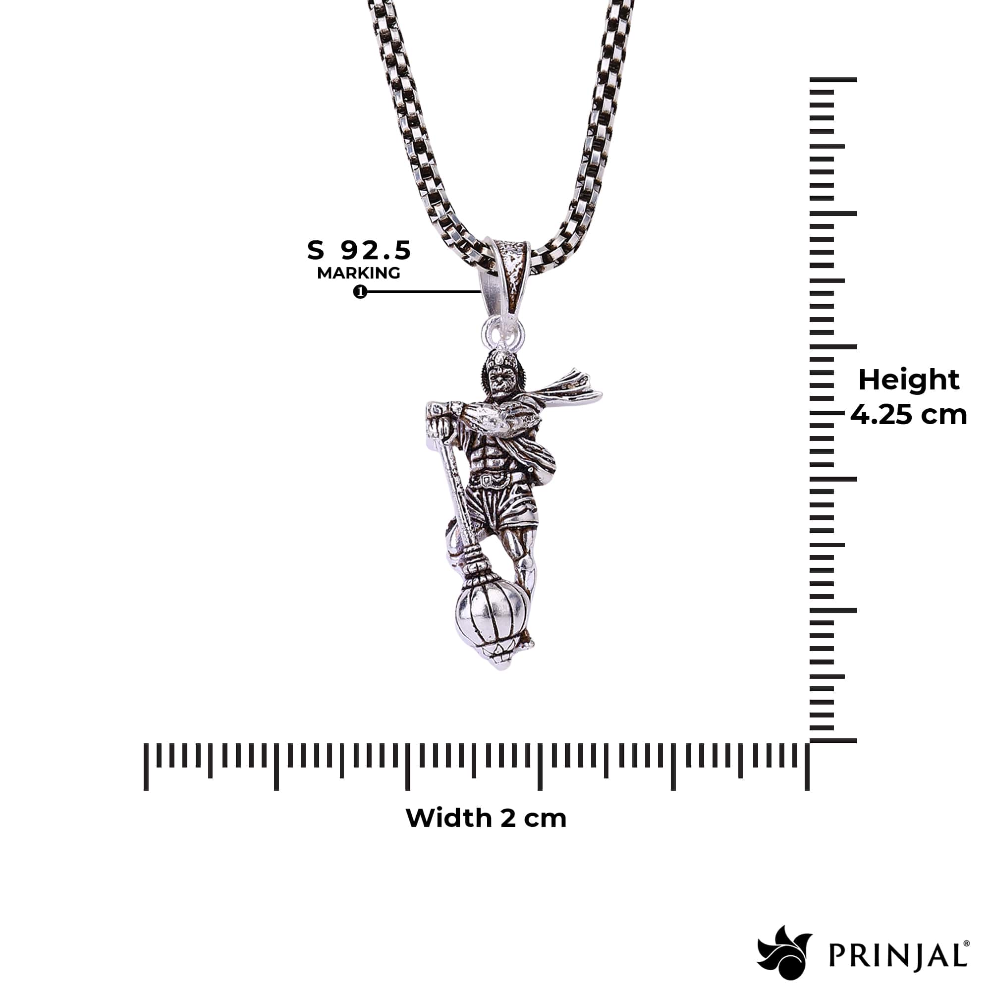 Lord Hanuman Silver Pendant