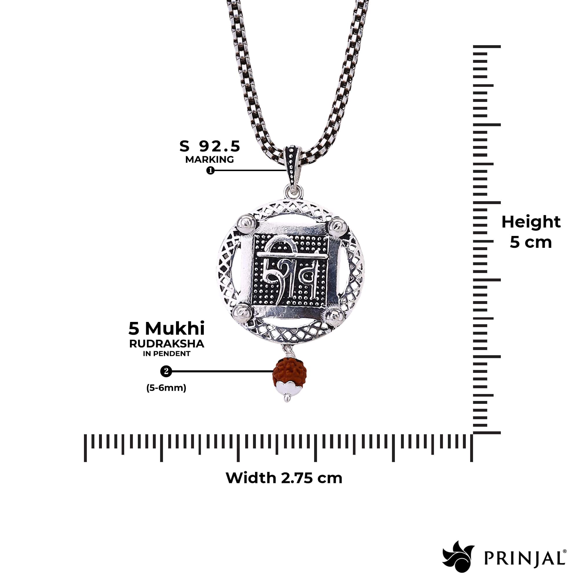 Sacred Mantra Shiva Silver Pendant