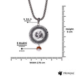Sacred Surya Om Rudraksha Silver Pendant