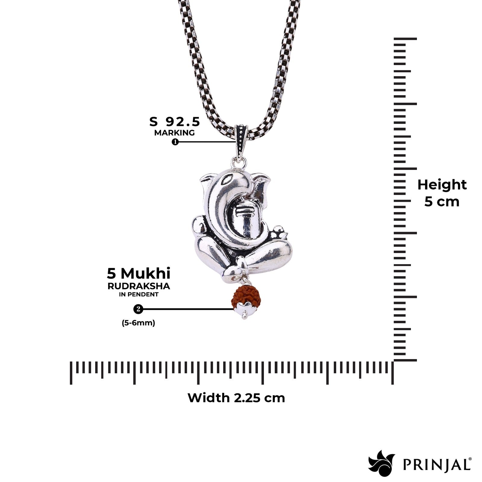 Ganesha Shivling Rudraksha Silver Pendant