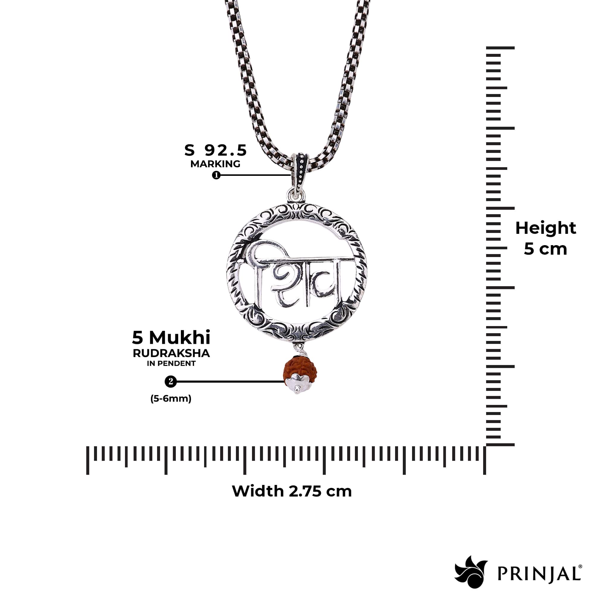 Shiva Script Silver Pendant