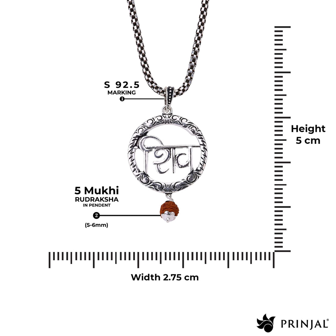 Shiva Script Silver Pendant