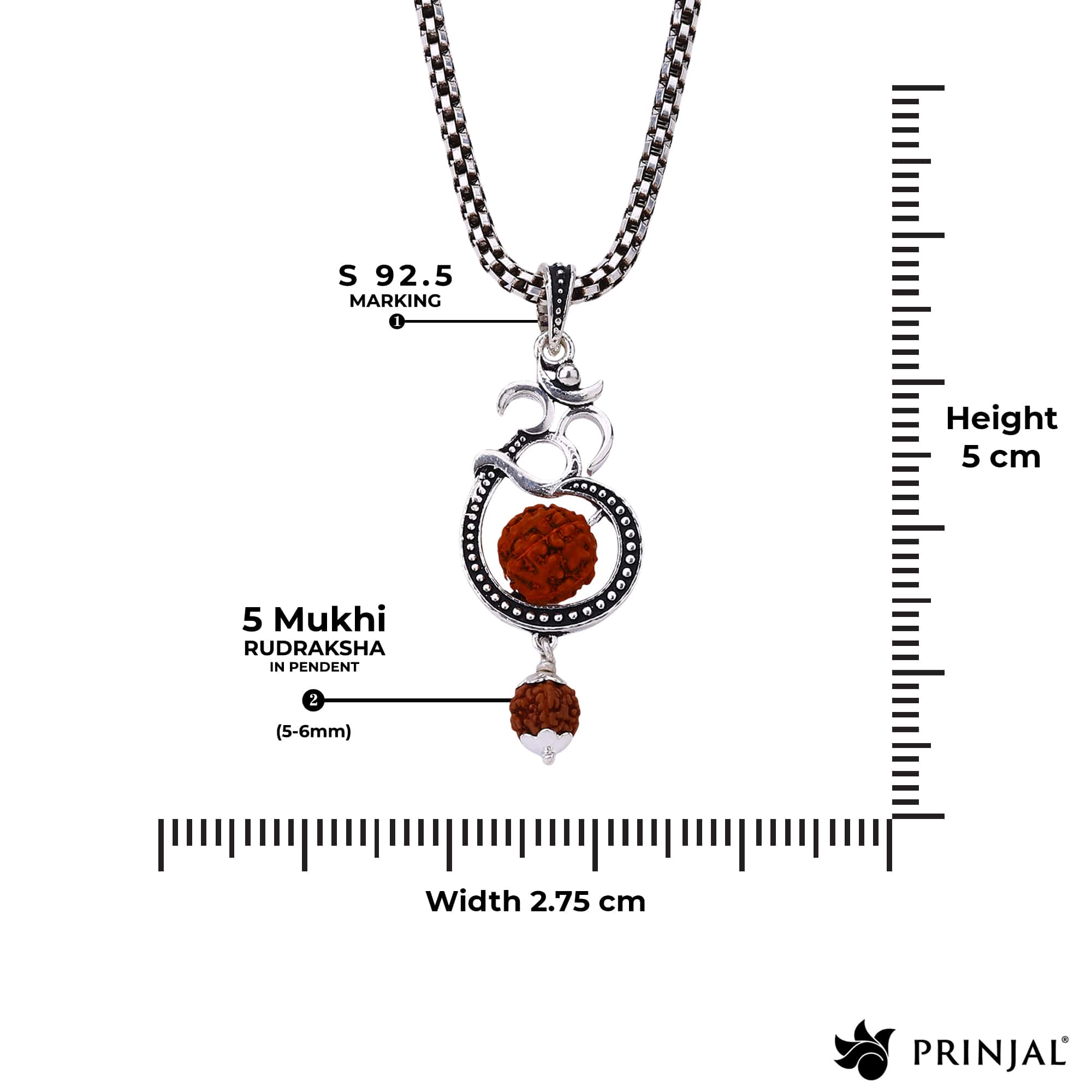 Om Rudraksha Silver Pendant