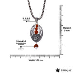 Om Rudraksha Beads Silver Pendant