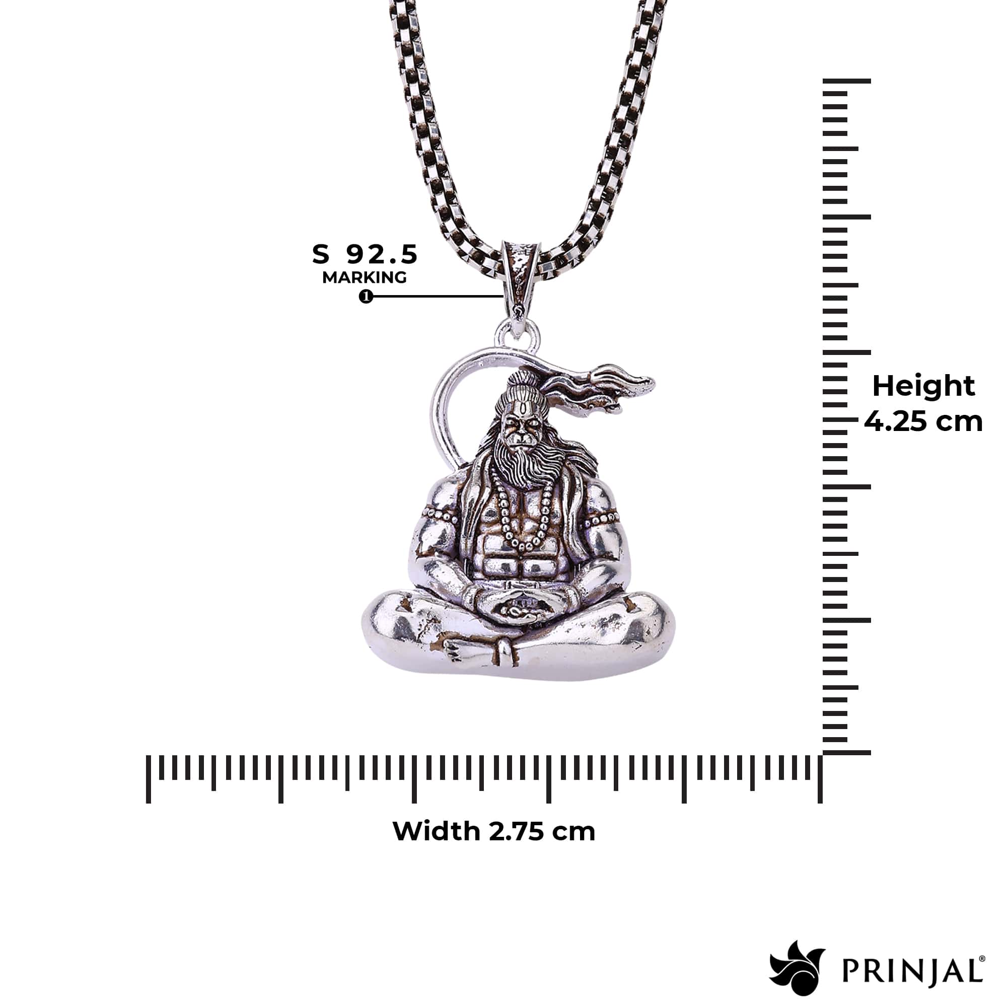 Bajrang Bali Silver Pendant