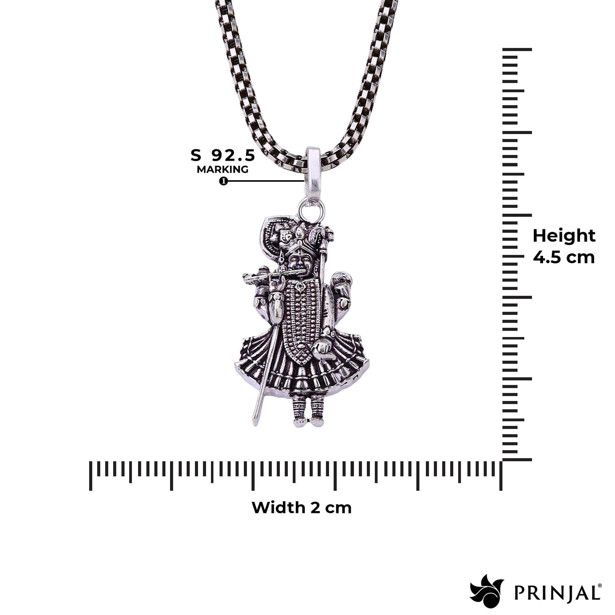 Lord Shrinathji Silver Pendant