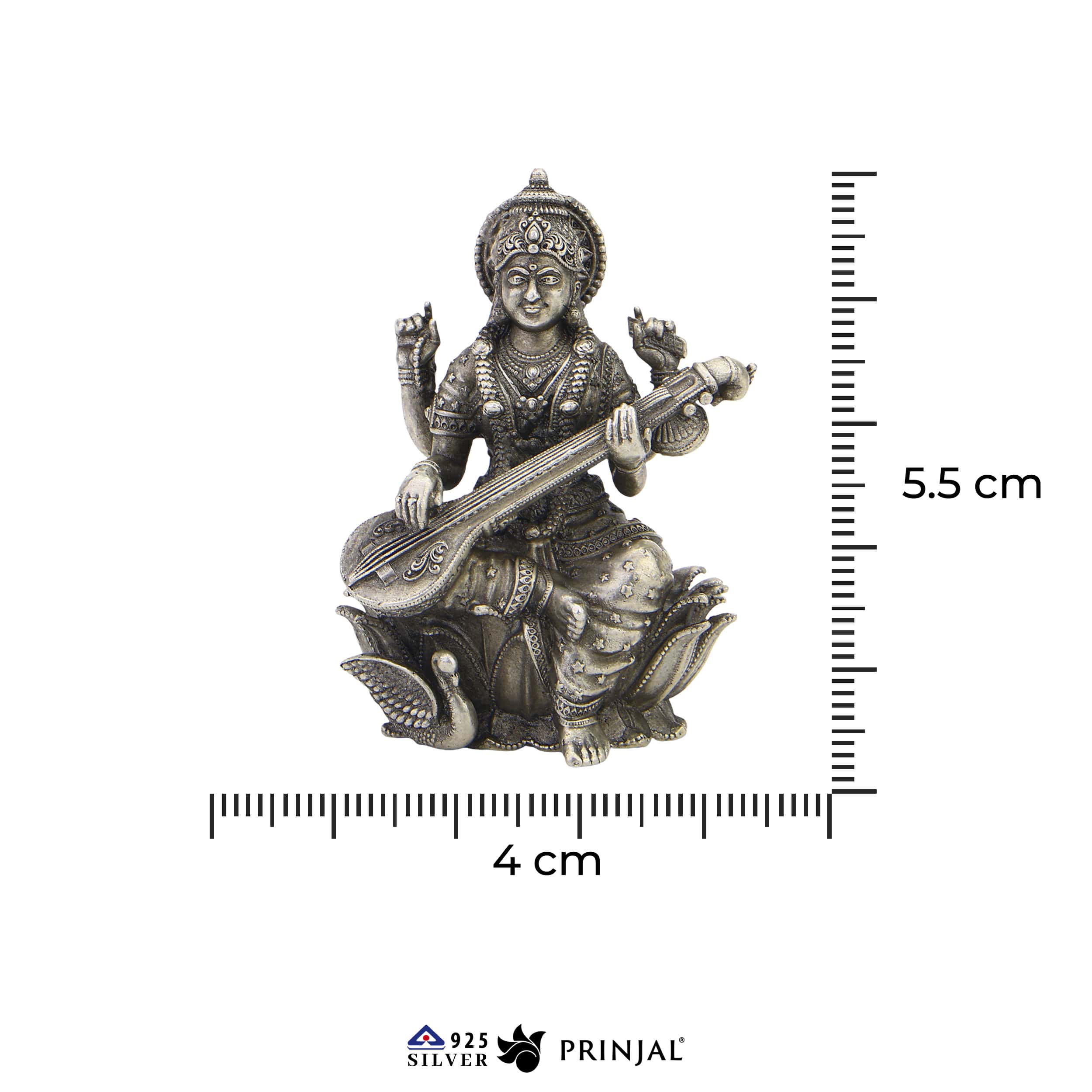 Goddess Saraswati Silver Idol