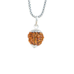 Silver Capping 7 Mukhi Rudraksha Pendant With Chain