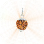 Authentic Silver Capping 7 Mukhi Rudraksha Pendant With Chain