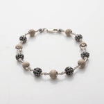 Tulsi With Flower Silver Beads Bracelet