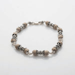 Tulsi With Damru Beads Silver Bracelet