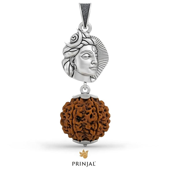Mahadev Rudraksha Silver Pendant