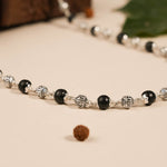 Karungali with Om Namah Shivay Silver Beads Mala