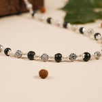 Karungali with Om Namah Shivay Silver Beads Mala