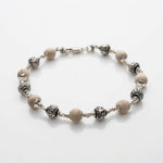 Tulsi Silver Om Beads Bracelet