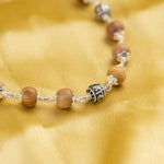 Sandalwood With Shree Hari Silver Bead Mala