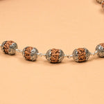 Rudraksha with Om Cap Silver Mala