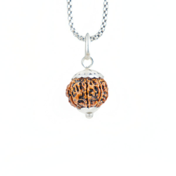 8 Mukhi Rudraksha Silver Capping Pendant ( Nepali )