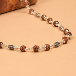 Rudraksha With Marquise Silver Beads Mala