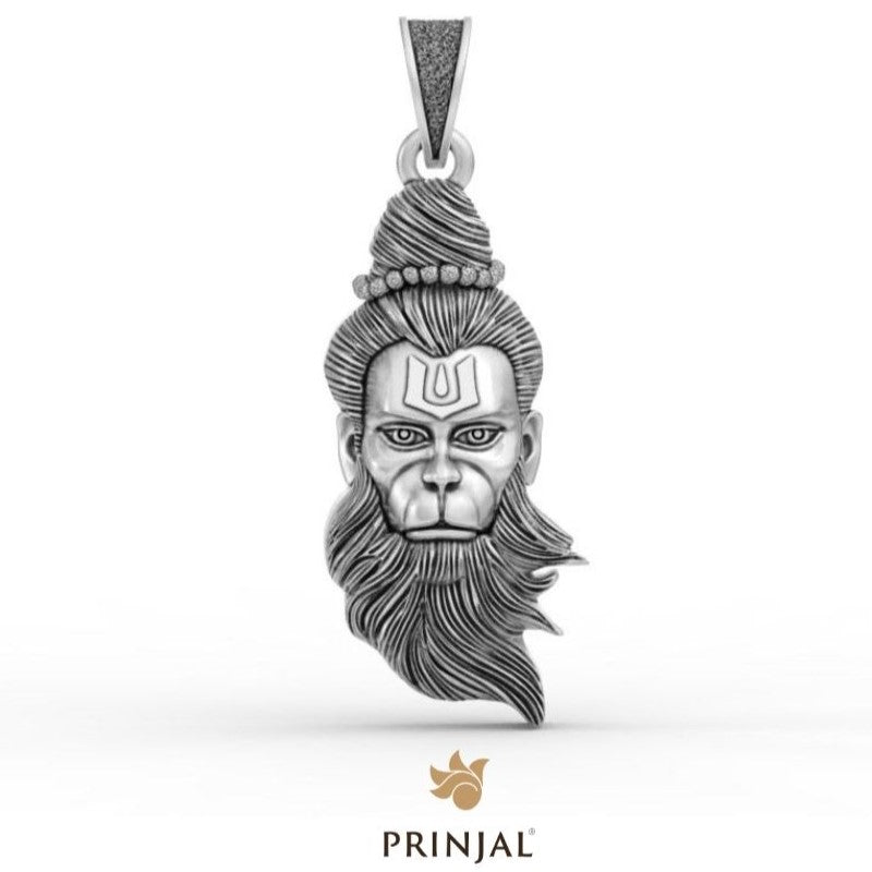 Divine Hanuman Ji Silver Face Pendant
