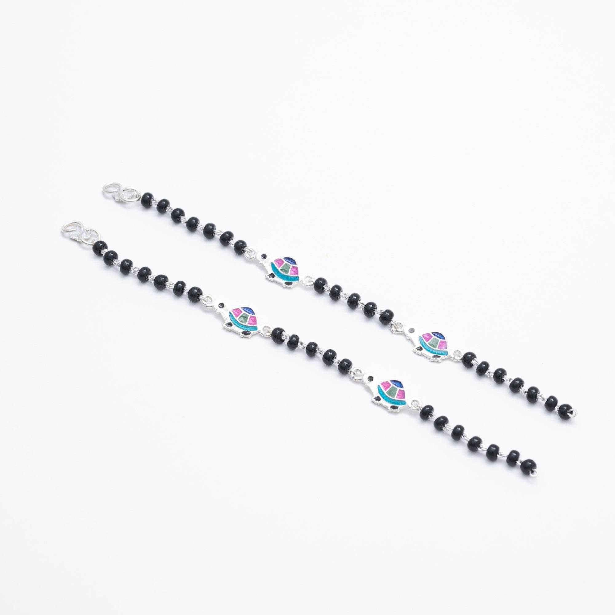 Orignal Black Beads Multicolor Tortoise Silver Nazariya for Kids