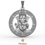 Vakratunda Mahakaya Ganesha Mantra Silver Pendant