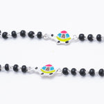Real Black Beads Multicolor Tortoise Silver Nazariya for Kids