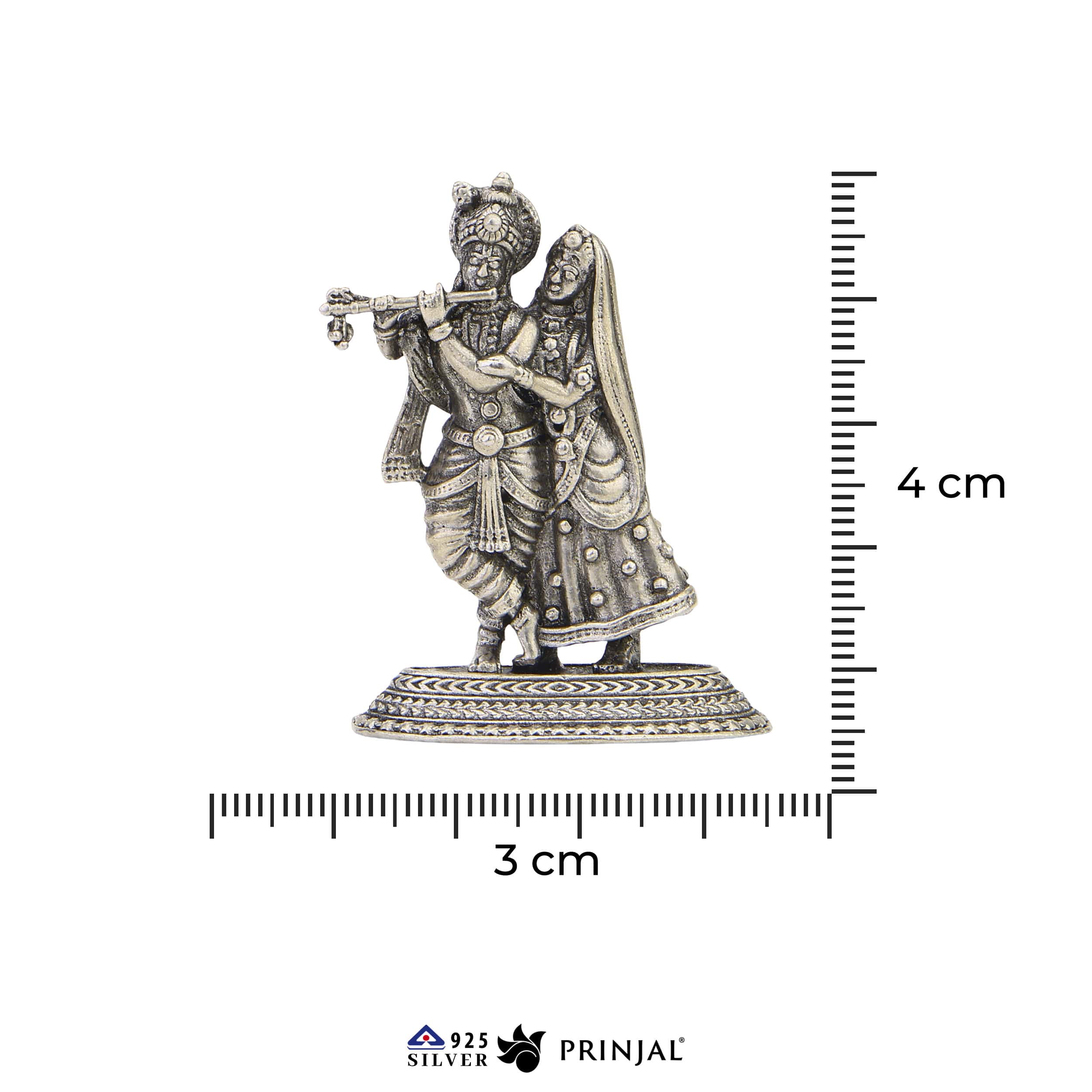 Radha Krishna Silver Murti