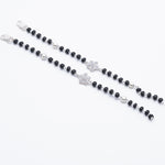 Authentic Black Beads with Silver Flower Nazariya for Kids