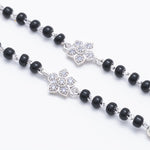 Black Beads with Silver Flower Nazariya for Kids