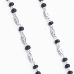Black Beads with Silver Interlocking Nazariya for Kids