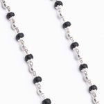 Real Black Beads Embedded in Silver Nazariya for Kids