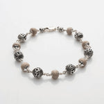 Tulsi With Silver Om Namah Shivay Beads Bracelet