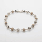 Tulsi With CNC Beads Silver Bracelet