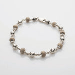 Tulsi With CNC Silver Beads Bracelet