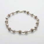 Natural Tulsi With CNC Beads Silver Bracelet