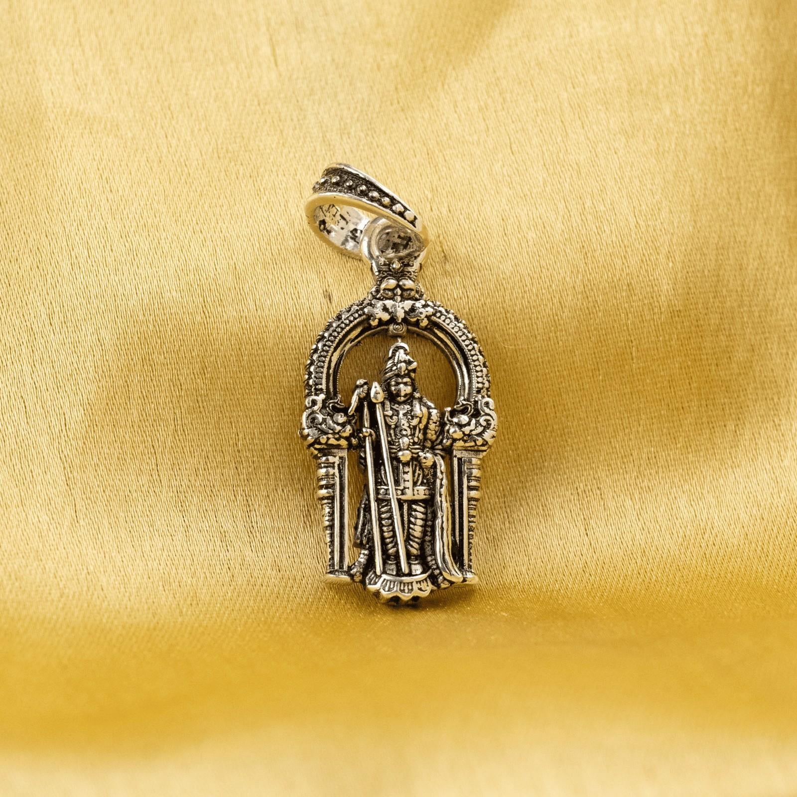 Lord Arulmigu Dhandayuthapani Form of Lord Murugan Silver Pendant