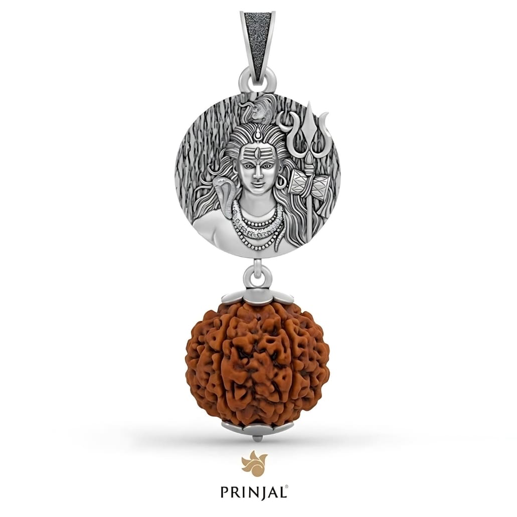 Shiv Ji Silver Rudraksha Pendant