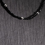 Silver and Black Beads Anklets for Women