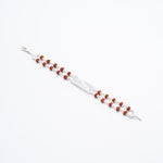 Original Rudraksha Silver Jaguar Symbol Double Line Bracelet