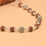 Rudraksha With Shree Hari Silver Beads Mala